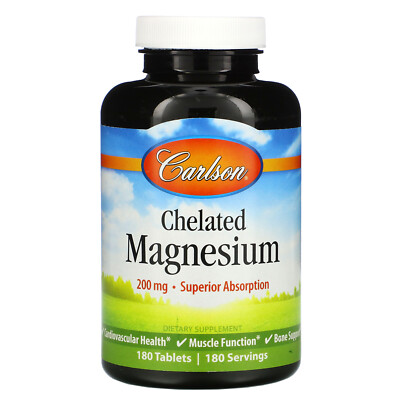 Carlson Labs - Chelated Magnesium 200 mg. - 180 Tablets