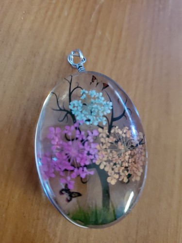 New Colorful Oval Tree Pendant - Picture 3 of 7