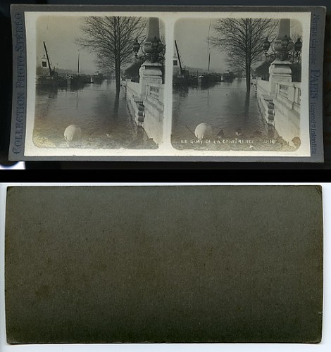Quai de la Conference Hochwasser Paris Frankreich altes Foto Stereo 1910 - Bild 2 von 3