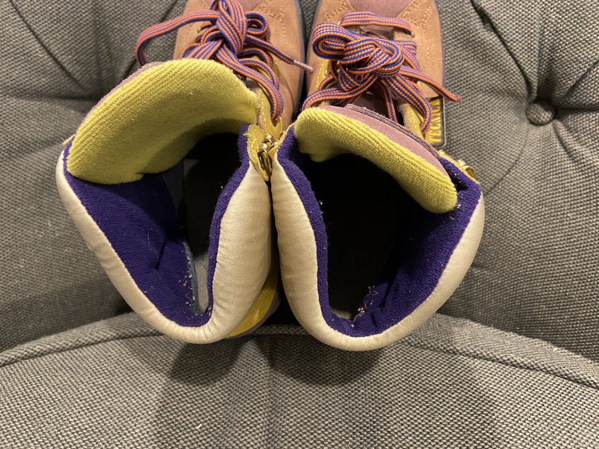 Vintage Tecnica Trekking Suede Hiking Boots 80s 90s Multi Color Womens 9 Mens 7 Vintage 80s 90s Coleman Hiking Boots Suede Nylon Nubuck  main image 2