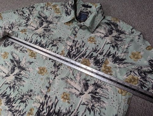 POINT ZERO Black Label Men's Floral Palm Hawaiian Aloha Linen Button Shirt - XL - Picture 4 of 14