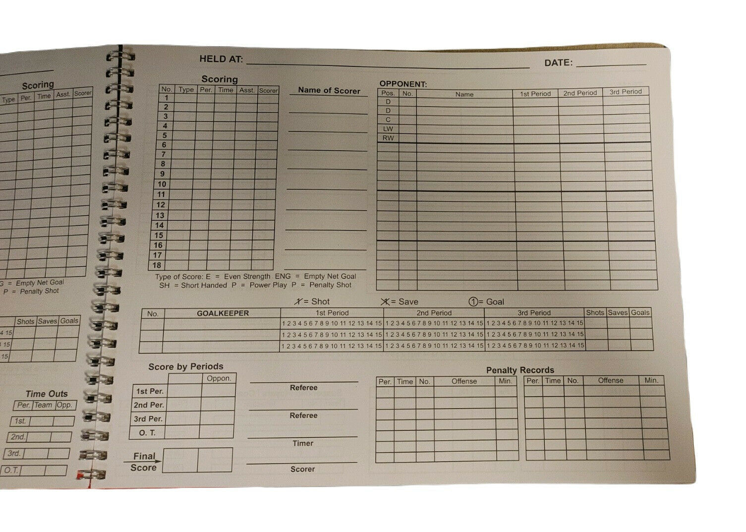 A&R Hockey ScoreBook 35 Games Ice & Rollerhockey Scoring Score Book eBay