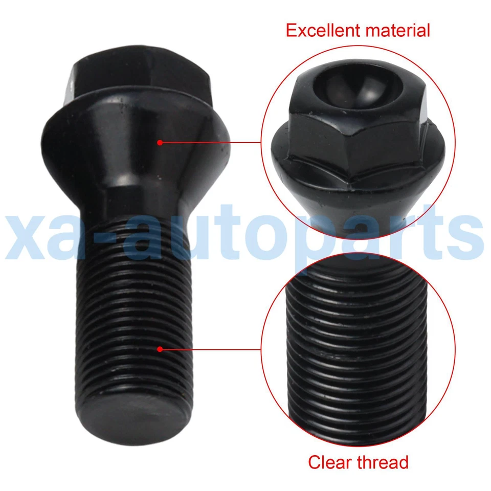 10Pcs Black Lug Bolts Nuts 36136781151 For BMW 320i 650i 328i 520i X3 X5 X6 US Foto 3 de 4
