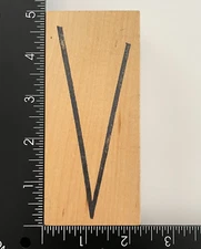 Double D V Shaped Lines H2452 Wood Mounted Rubber Stamp