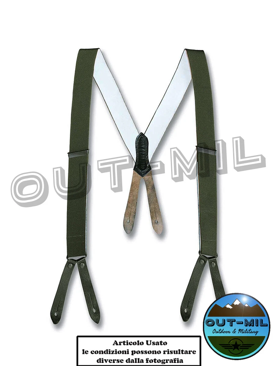 Bretelle Elasticizzate Esercito Danese – Grigio Vintage – Larghe 4 Cm – Varie Condizioni/Gradi