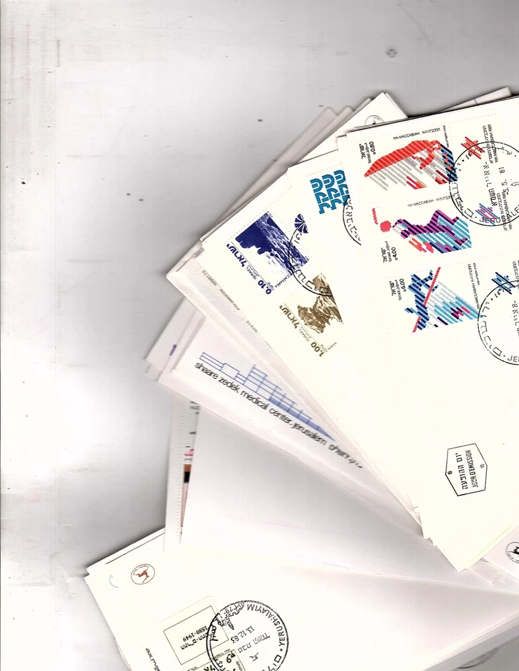 ISRAEL STAMP collection mnh w tabs and FDCs 1970-1991, 2.5 pounds (bb1 - Image 3 of 4