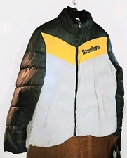 Pittsburgh Steelers G-III 4Her Womens Quilted Full-Zip Jacket White/Black Sz Med