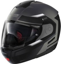 CASCO MODULARE DOPPIA VISIERA NOLAN N90-3 REFLECTOR 34 NERO OPACO GRIGIO N-COM