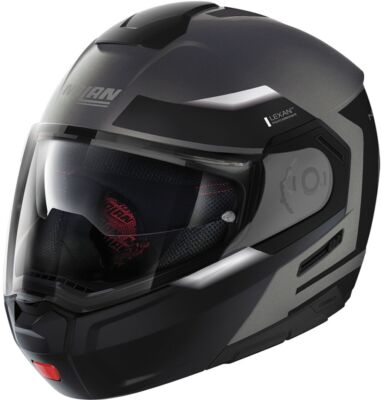 NOLAN N90-3 REFLECTOR 34 MODULARER DOPPELVISIERHELM SCHWARZ MATT GRAU N-COM