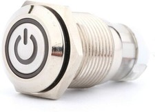 New 12v Stainless Steel 16mm Latching LED Push Button Power Switch Free US Ship