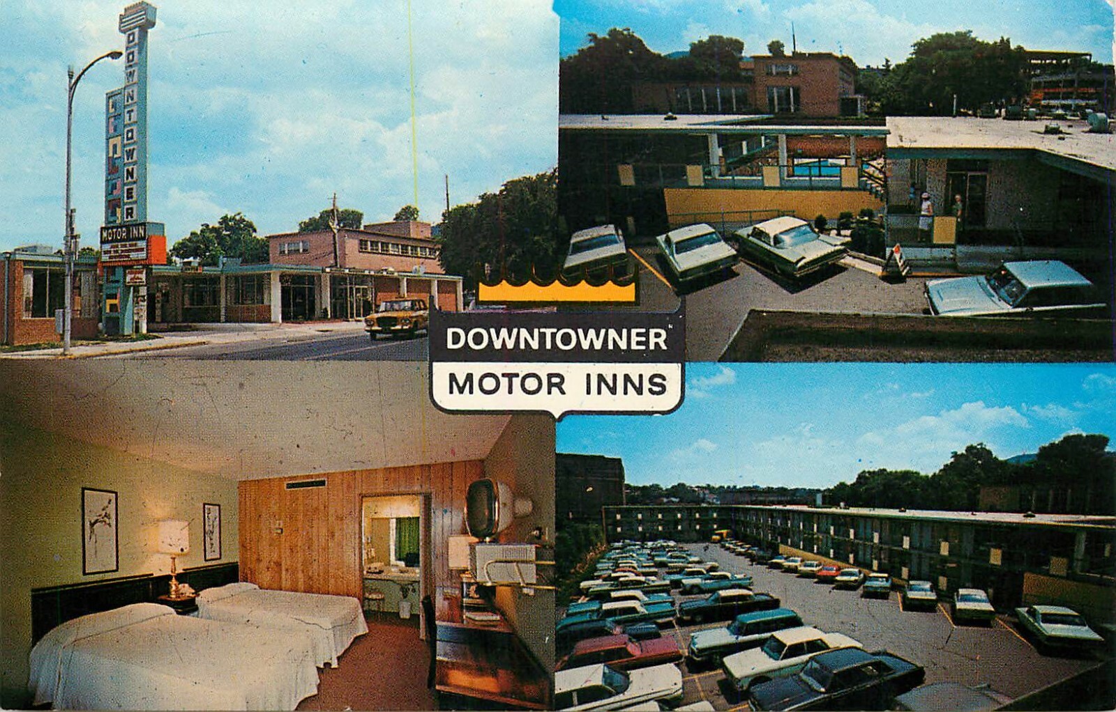 Retro Motor Inns Downtowner Motor Inns Motel Hotel Postcard Roanoke Virginia Unused | eBay