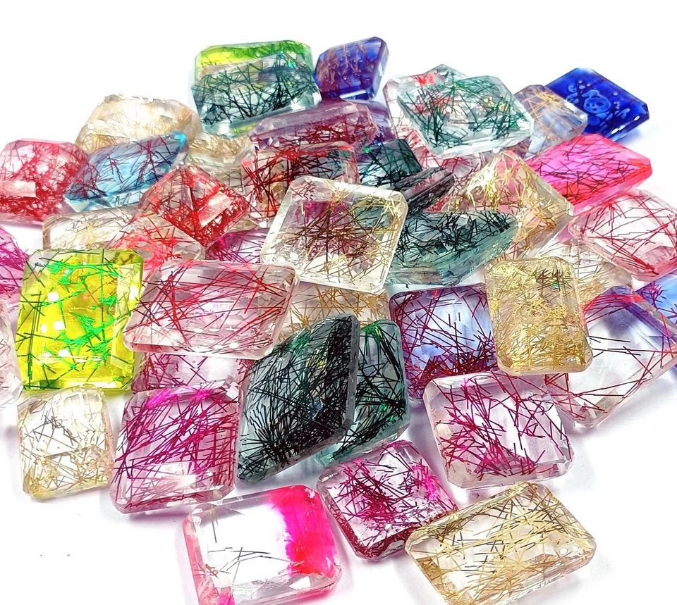 5000.00 Ct/1KG Red,Pink,Green,Golden,Bi-Color Rutilated Quartz Mix Lot Gems LVR - Image 4 of 4
