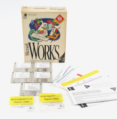 Microsoft Works 3.0 For MS-DOS and Windows 3.1 Vintage 3.5  Disks