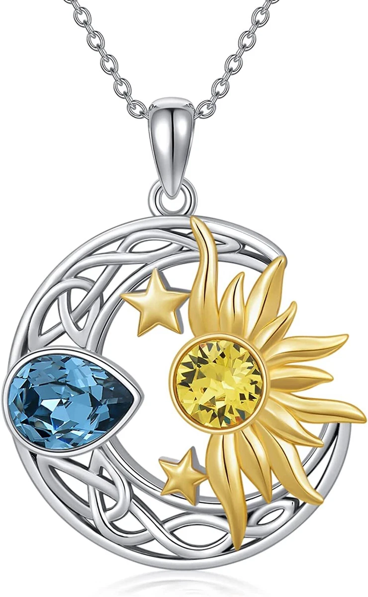 Moon sun on sale and star necklace