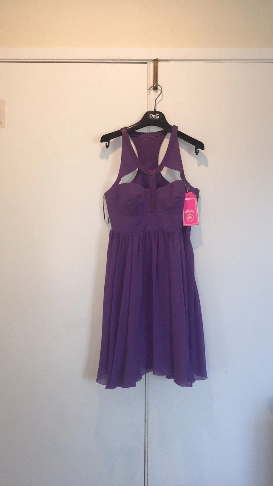 Abito viola Versace per H&M favoloso seta taglia 10