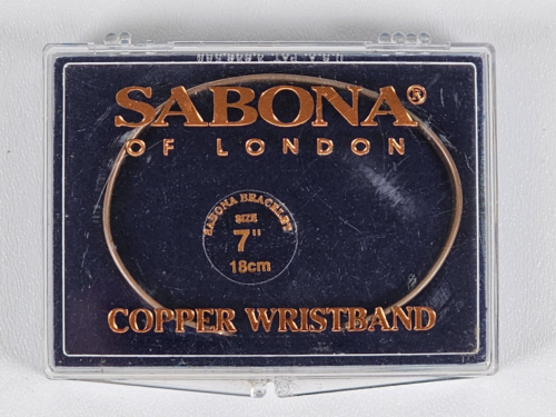 Sabona London Copper Wristband  Bracelet Vintage 1997 in Box 7 inch - Picture 1 of 10