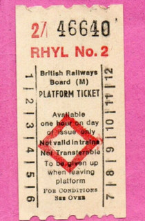 BRB (M) AA machine issued platform ticket RHYL (portrait format).