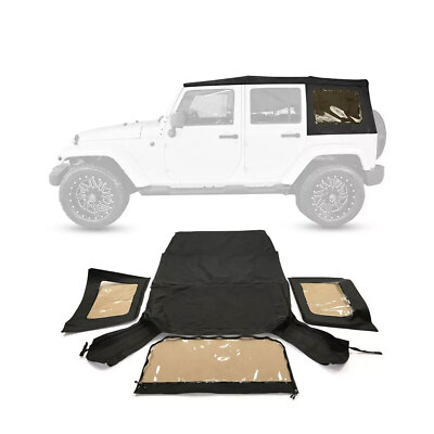 REPLACEMENT BLACK SOFT TOP W/ WINDOWS 9085235 FOR 10-18 JEEP WRANGLER UNLIMITED