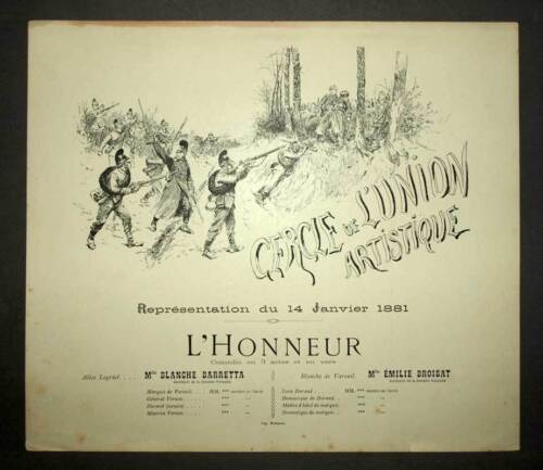 Programme Of Circle OF UNION Artistic 1881 Illustrated Per Edward Size - Picture 1 of 1