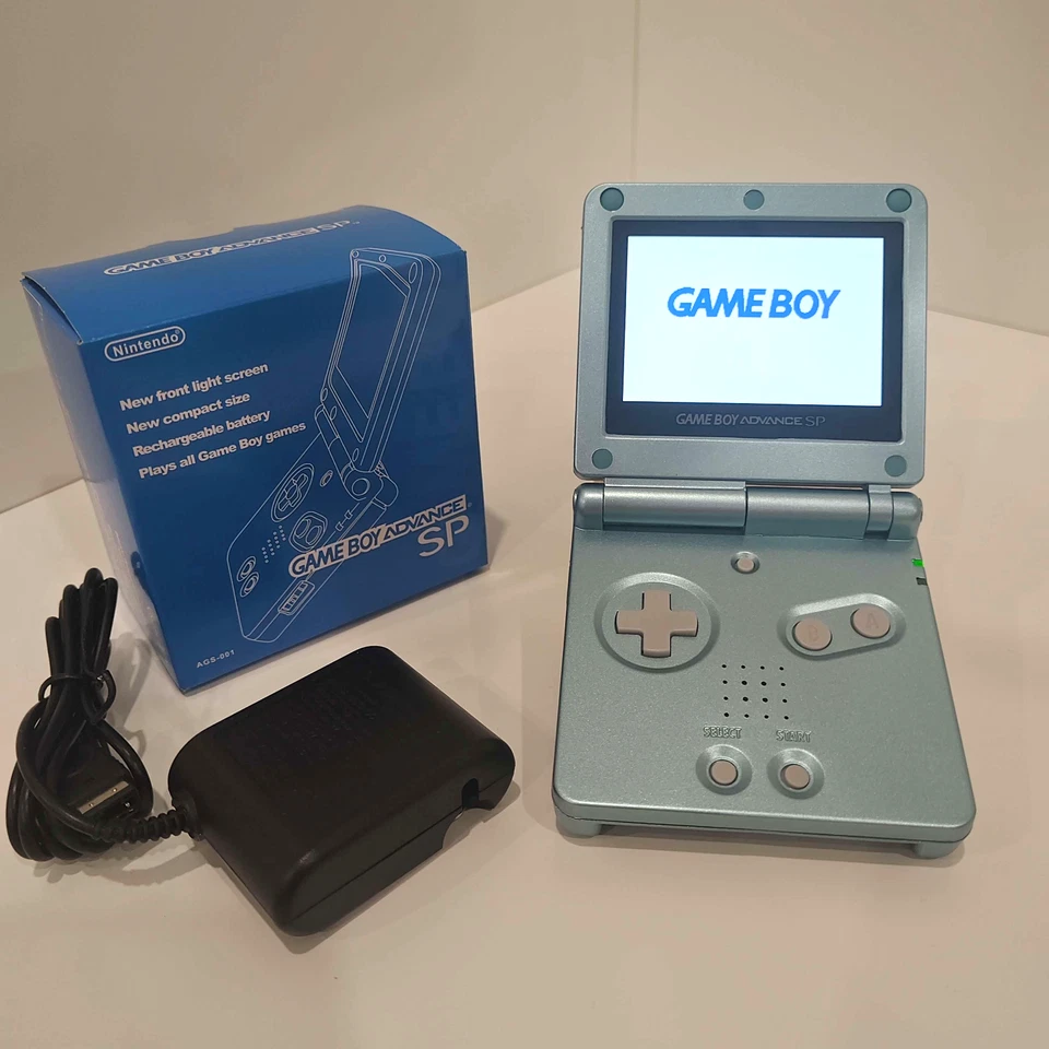 Nintendo Game Boy Advance SP - Pearl Blue AGS-101 V2 IPS Backlit Mod Light Blue - Image 2 of 4