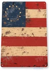 TIN SIGN Rustic American Flag 1776 Flag Patriotic Cottage Farm House Shop A053
