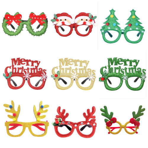 9 Pack Christmas Glasses Novelty Sunglasses Xmas Fancy Dress Party Photo Props - Picture 1 of 12