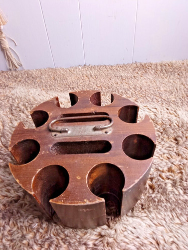 Vintage Wooden Poker Carousel Holds Poker Chips And Cards