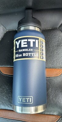 YETI 36 oz Rambler Bottle Chug Cap Navy Blue New | eBay