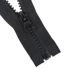 2 PCS Separating Jacket Zipper Black Molded Plastic Zipper 16 Inch Resin 
