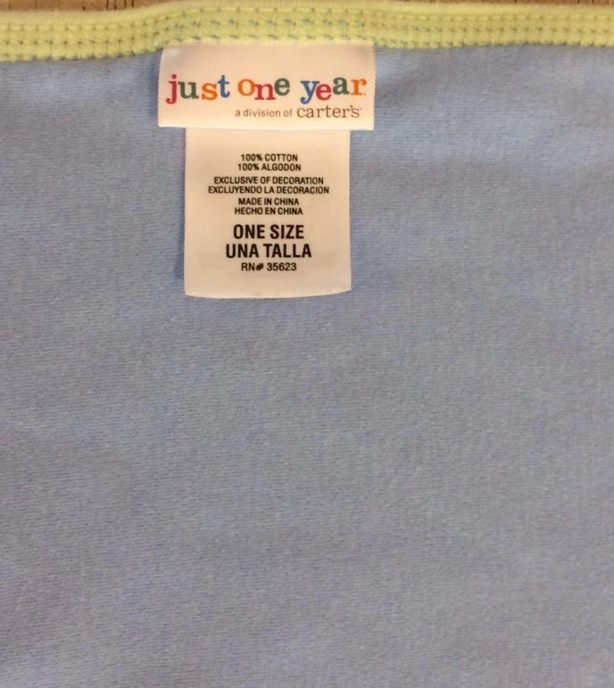 Carters Just One Year 白色蓝色婴儿毯 123 小朋友小狗海盗 — 第 4/4 张图片