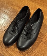 Capezio Tel Tone Tap Shoes Womans 7 1/2 M 63356 CG19 Leather Black Dance Oxford