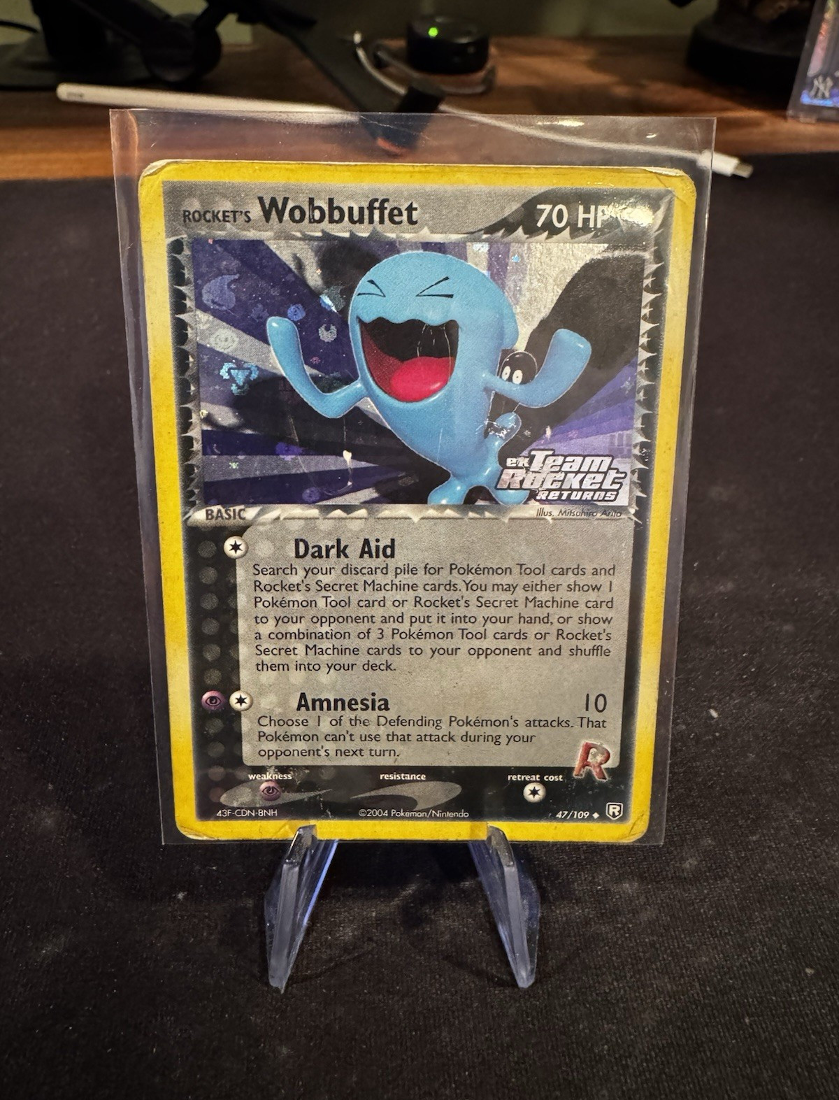 Pokemon TCG Rocket's Wobbuffet Team Rocket Returns 47/109 Reverse Holo DAMAGED