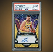 2024 Panini Prizm Black Luka Doncic Prizmatrix FOTL Gold Shimmer AUTO 8/10 POP 1