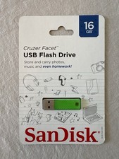 SanDisk Cruzer Facet 16GB USB 2.0 Flash Drive Green, Password Protection Mac/PC