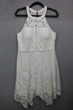 Guess LA Ivory Halter Style Lace Dress-Built in Bra-14-Cottagecore-Coquette