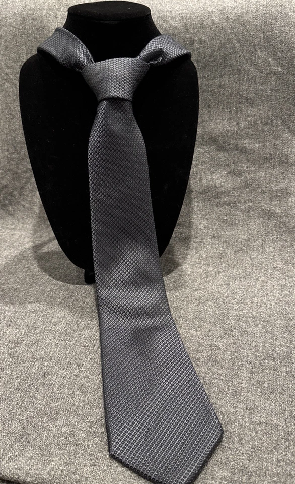 Black Brown 1826 Men's Necktie Tie Dark Gray 3.5”X61” - Image 3 of 4