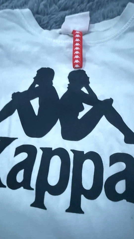 Camiseta Kappa Hombre Manga Corta Pequeña Blanca Foto 2 de 3