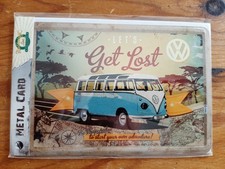 Blechpostkarte, VW - Bulli Get Lost, 15 cmx10 cm, inclusive Versand*NEU*NEU*NEU*