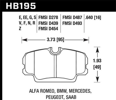Hawk Performance Disc Brake Pad Set For 1995-1998 Land Rover Range Rover