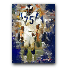 Deacon Jones #11 Art Card Limited 31/50 Edward Vela Signed (Los Angeles Rams)