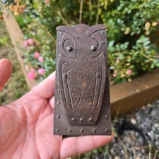 Antique Coberg Germany Steel Owl Desk Paper Clip - Arts & Crafts Period Art deco