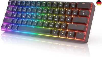 GK61s Mechanische Gaming-Tastatur ? 61 Tasten RGB beleuchtete LED-Hintergrundbel