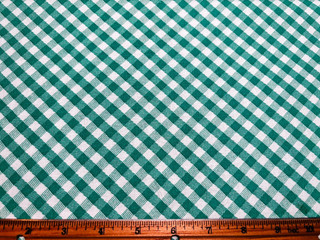 Vintage Cotton 1930s 40s Green White Printed Plaid Feedsack Fabric 1/2 Sack