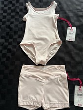 Justice Sz 5/6 Dance/Gym Leotard And Shorts. Light Pink