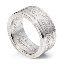 Morgan Silver Dollar Coin Ring   Handmade in USA from 1921 US 90 Silver 