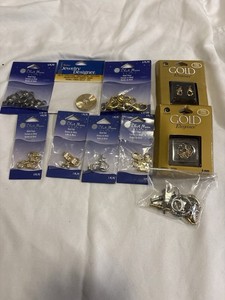 LOT OF MOON BEADS GOLD ELEGANCE DARICE METALS CLASPS BAIL