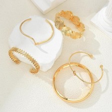 Creative Cuff Bangles Irregular 5pcs Geometric Bracelet Set for Women