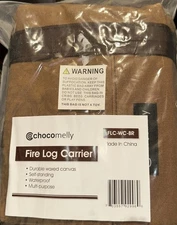 INNO STAGE / Chocomelly Waxed Canvas Wood Carrier / Firewood Log Tote Bag