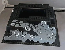 Vintage LEGO Base Plate 2552 Black Crater Moon Foundation Ramp Pit 10”x10”x2.75”