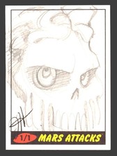 2012 Mars Attacks Heritage Artist Autograph Sketch Trading Card 1/1 Jessica Hick